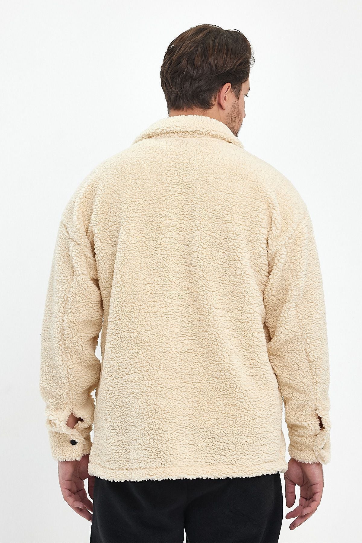 Beige 'Teddy ' Plush Oversize Coat