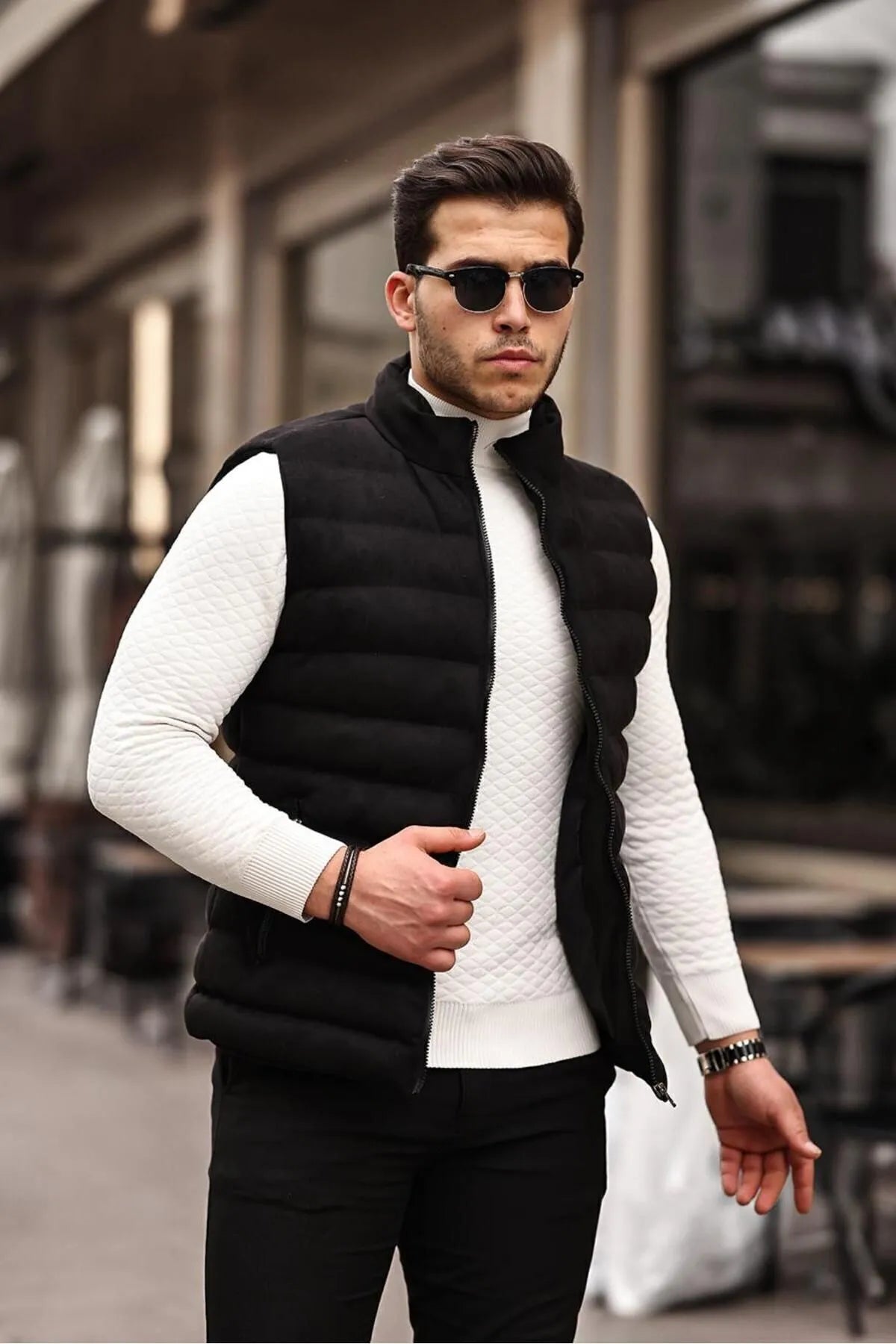 Black Nubuck Suede Bodywarmer