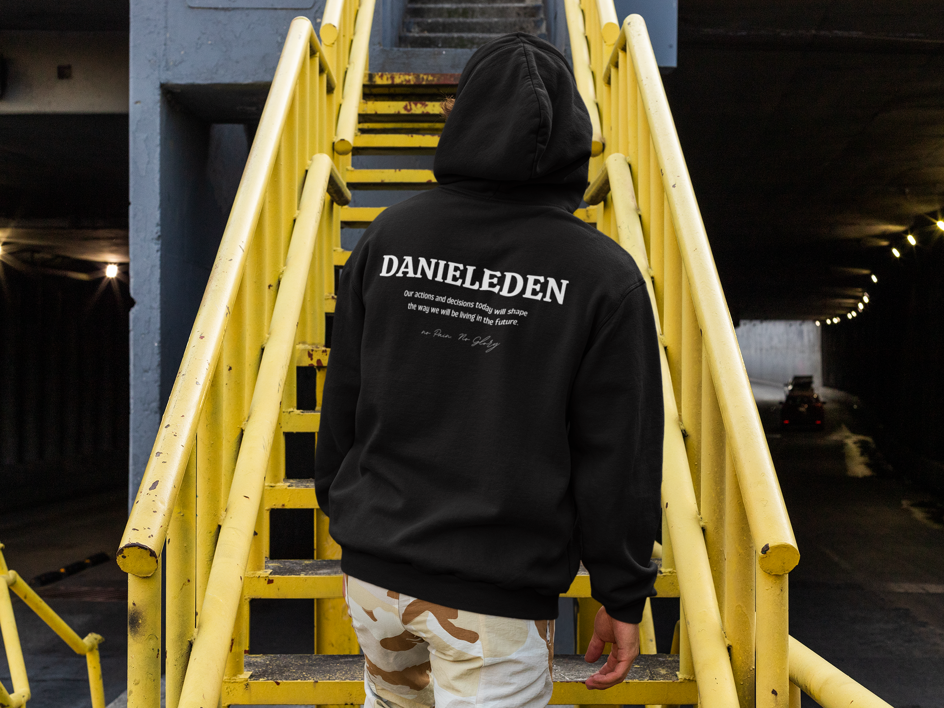 DanielEden premium Hoodie " No pain no Glory "