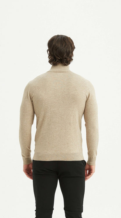 Cashmere Half-Zip Sweater Beige