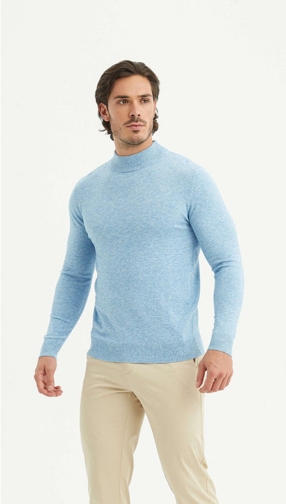 Cashmere Half-Turtleneck Sweater Baby Blue