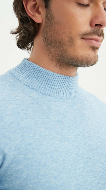 Cashmere Half-Turtleneck Sweater Baby Blue