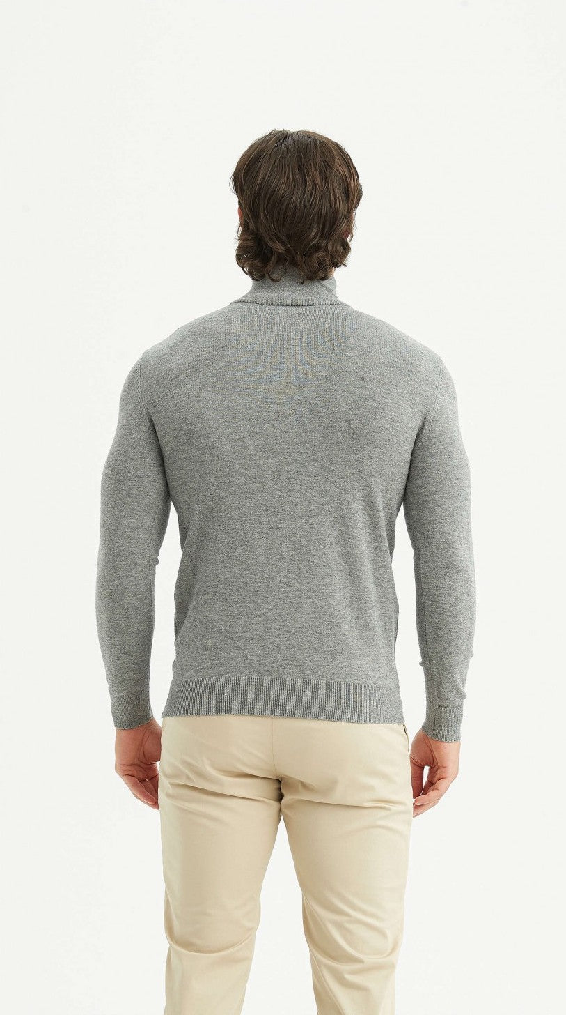 Cashmere Half-Zip Sweater Grey