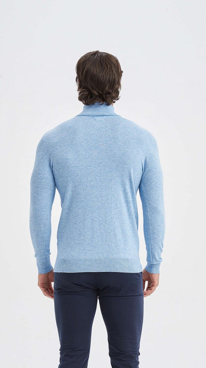 Cashmere Half-Zip Sweater Baby Blue